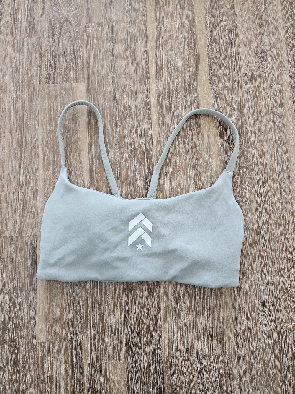 Lululemon X Barrys Sage Sports Bralette with Chevron Star Logo